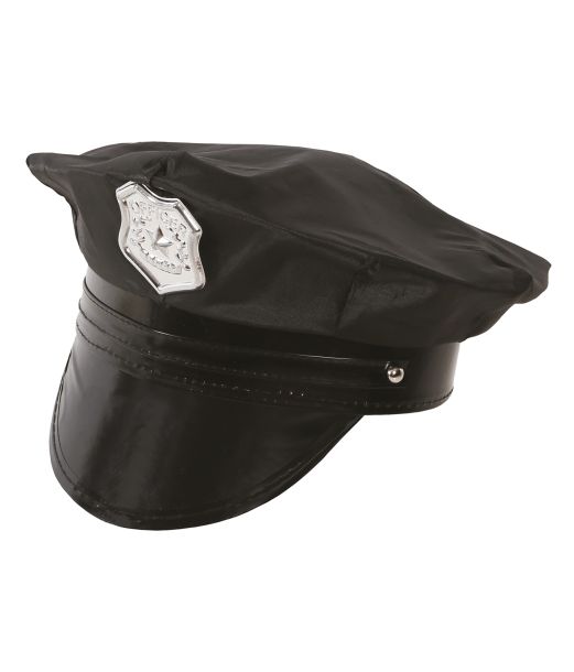 Sort politikasket med emblem til børn.