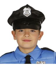 Sort politikasket med emblem til børn.