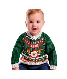 Grøn baby julesweater 18-24 mdr
