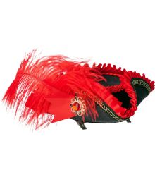 Mini pirat hat med rød fjer 