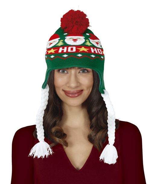 Grøn julehue med fletninger