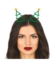 Juletræ hårbøjle med rhinsten