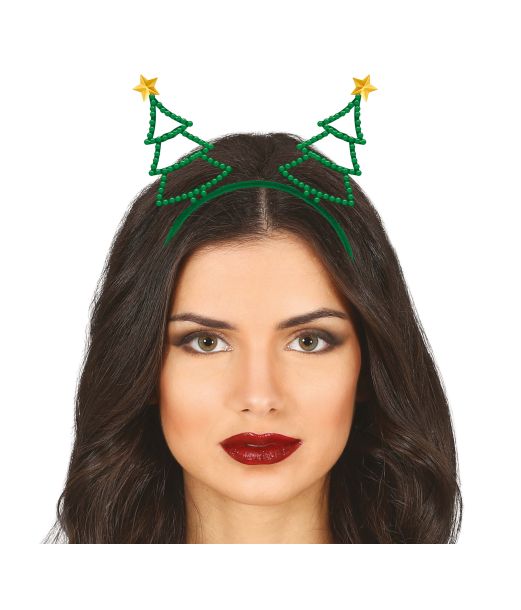 Juletræ hårbøjle med rhinsten