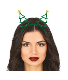 Juletræ hårbøjle med rhinsten