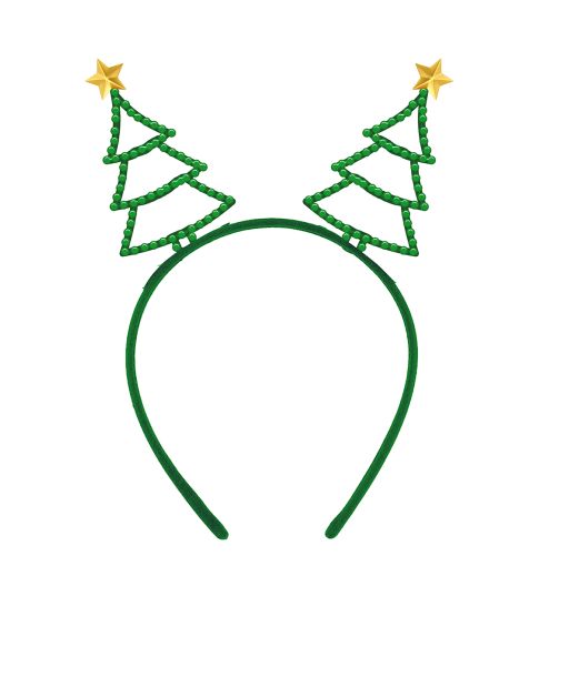 Juletræ hårbøjle med rhinsten