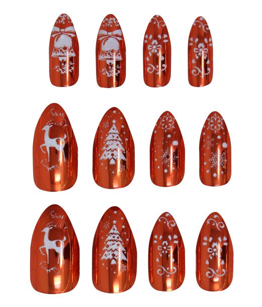 Orange jule negle, 12 stk