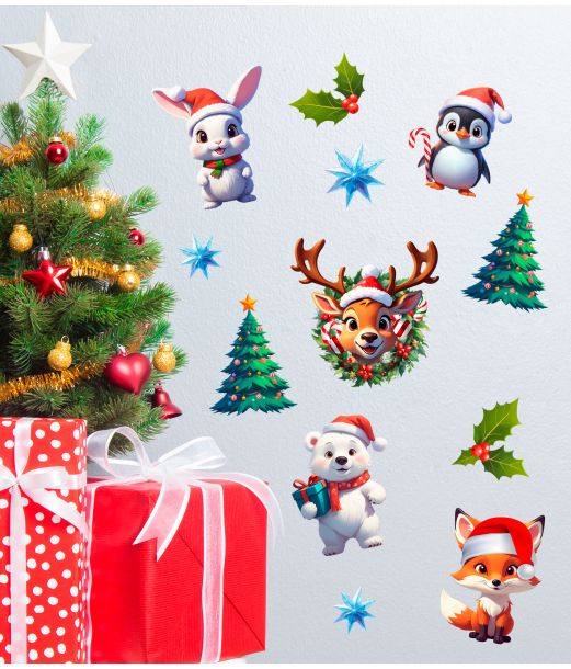 Jule dyr stickers, 25 x 70 cm