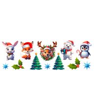 Jule dyr stickers, 25 x 70 cm