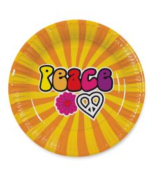 60er Peace paptallerkner, 8 stk