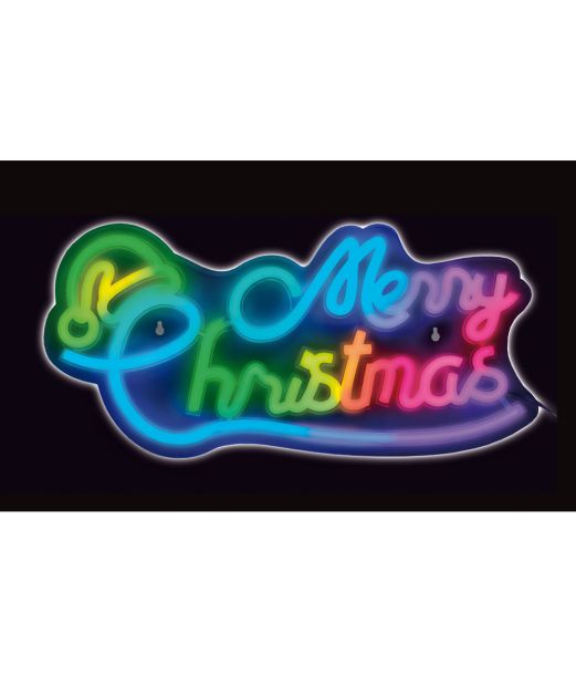 Merry Christmas LED skilt, 42,7 x 21 cm