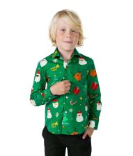 Grøn juleskjorte til drenge