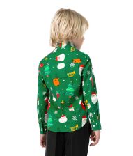 Grøn juleskjorte til drenge