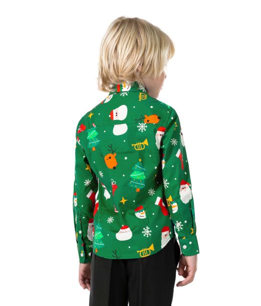 Grøn juleskjorte til drenge