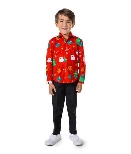 Rød juleskjorte til drenge