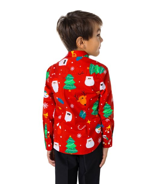 Rød juleskjorte til drenge