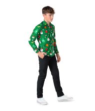 Grøn juleskjorte til teens