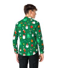 Grøn juleskjorte til teens