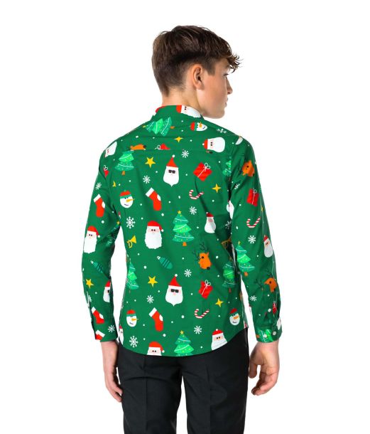 Grøn juleskjorte til teens