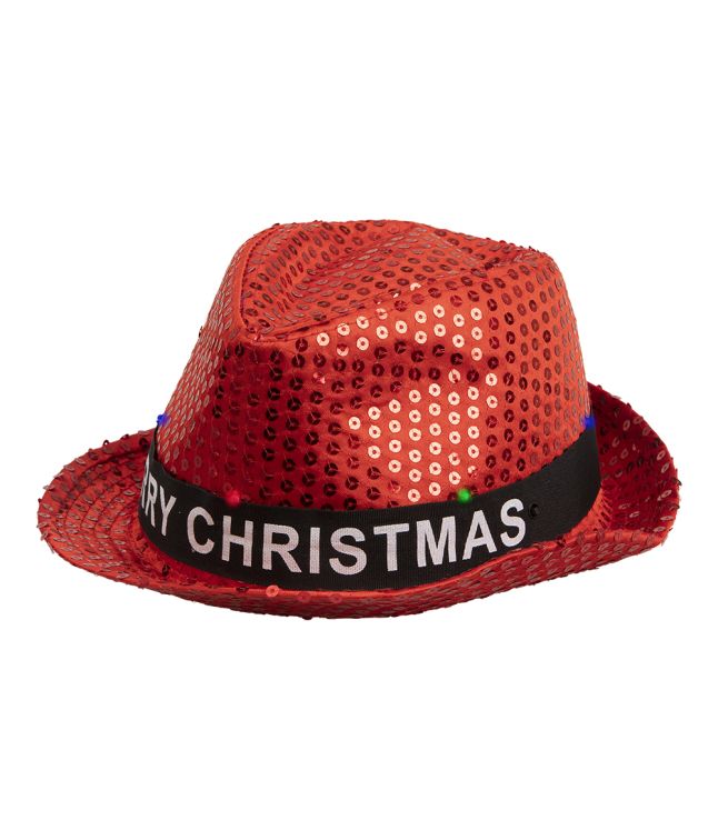 Merry Christmas fedora med lys