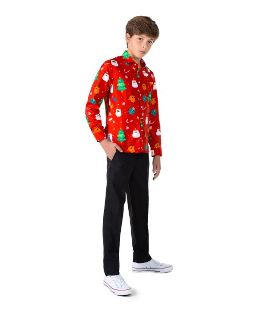 Rød juleskjorte til teens 10 - 16 år