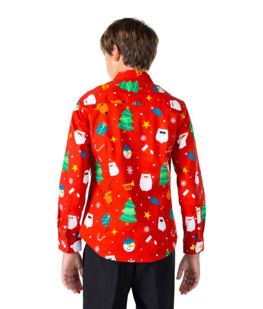 Rød juleskjorte til teens 10 - 16 år