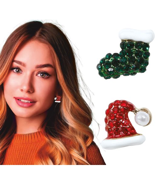 Nissehue og julesok øreringe