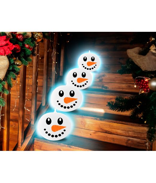 Snemand LED balloner, 5 stk