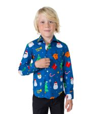 Blå juleskjorte til drenge