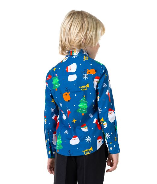 Blå juleskjorte til drenge
