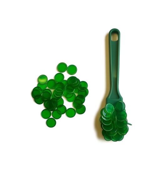 Grøn magnetstang med brikker