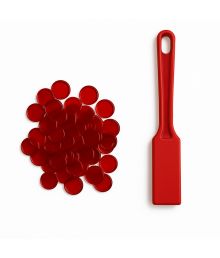 Rød magnetstang med brikker