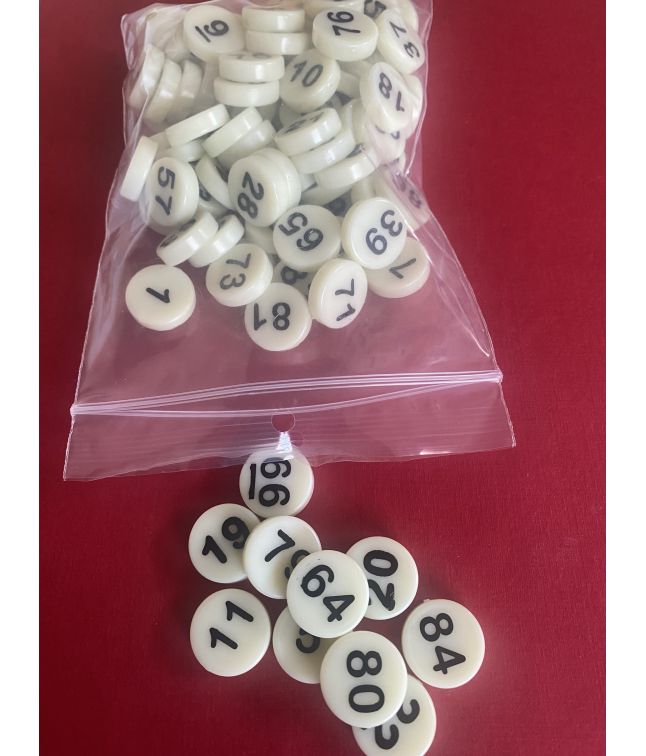 Træknumre 0-90 til banko