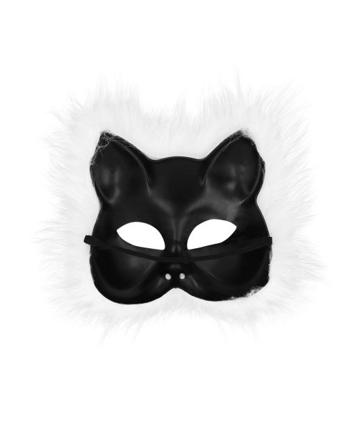 Hvid pelsede kattemaske