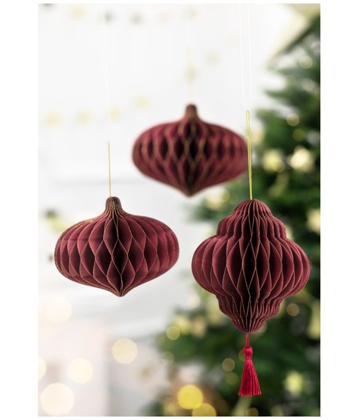 Julepynt papirvæv, vinrød