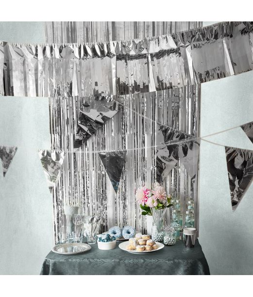 Foliebanner sølv 6m