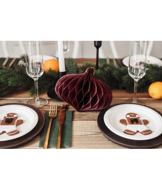 Julepynt papirvæv, vinrød 18 x 15 cm