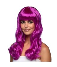 Flot lilla paryk med langt hår.
