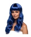Flot blå paryk med langt hår.