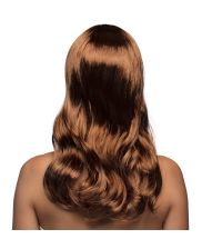 Flot brun paryk med langt hår.