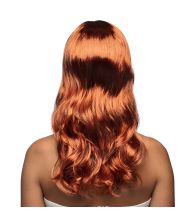 Flot kobber farvet paryk med langt hår.