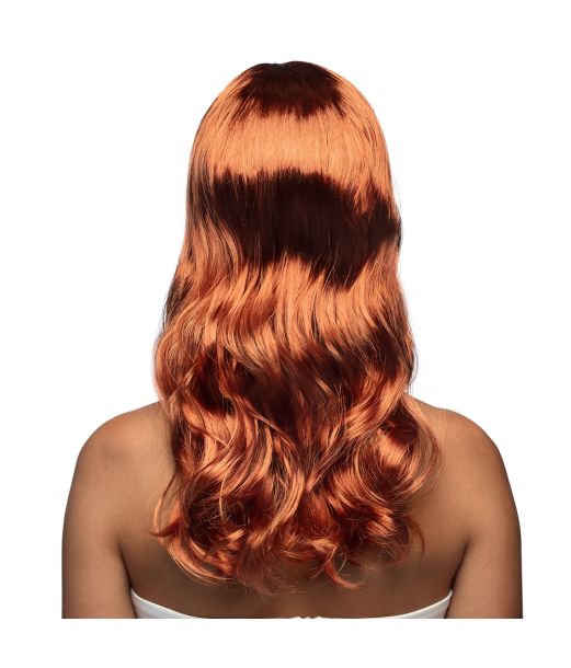 Flot kobber farvet paryk med langt hår.