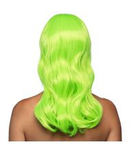 Flot lime grøn paryk med langt hår.