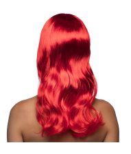 Flot rød paryk med langt hår.