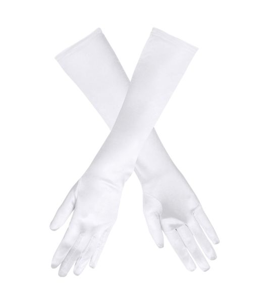 Lange hvide handsker