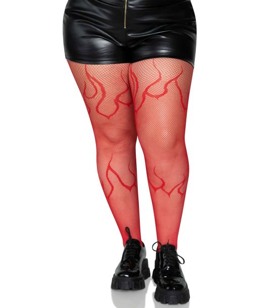 Flamme netstrømpebukser, plus size