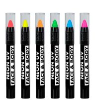 Neon UV sminkestift sæt, 6 stk