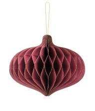 Julepynt papirvæv, vinrød 18 x 15 cm