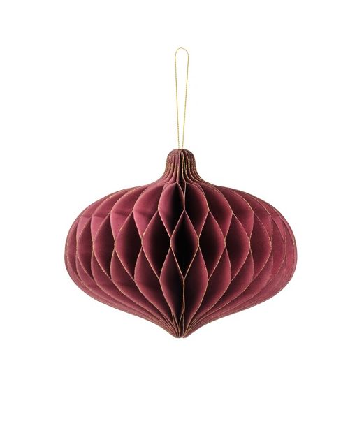 Julepynt papirvæv, vinrød 18 x 15 cm