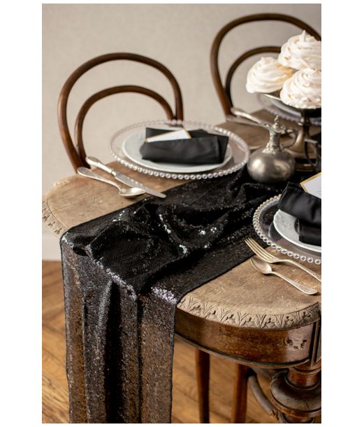 Sort paillet bordløber