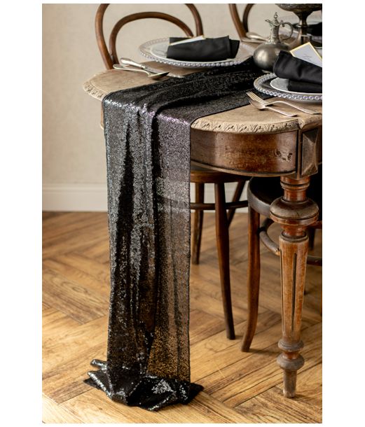 Sort paillet bordløber